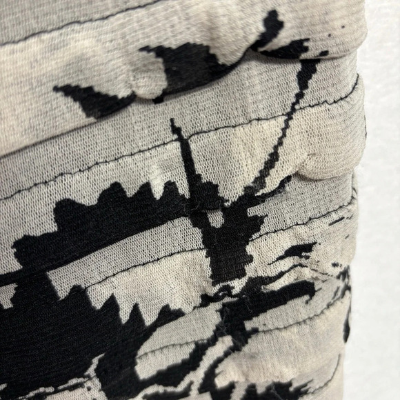 Adrianna Papell MIDI Dress Stripe Tiered Square Neck 6 Black White - Picture 4 of 9